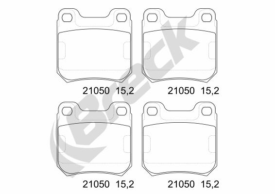 Brake Pad Set, disc brake - 21050 00 704 00 BRECK